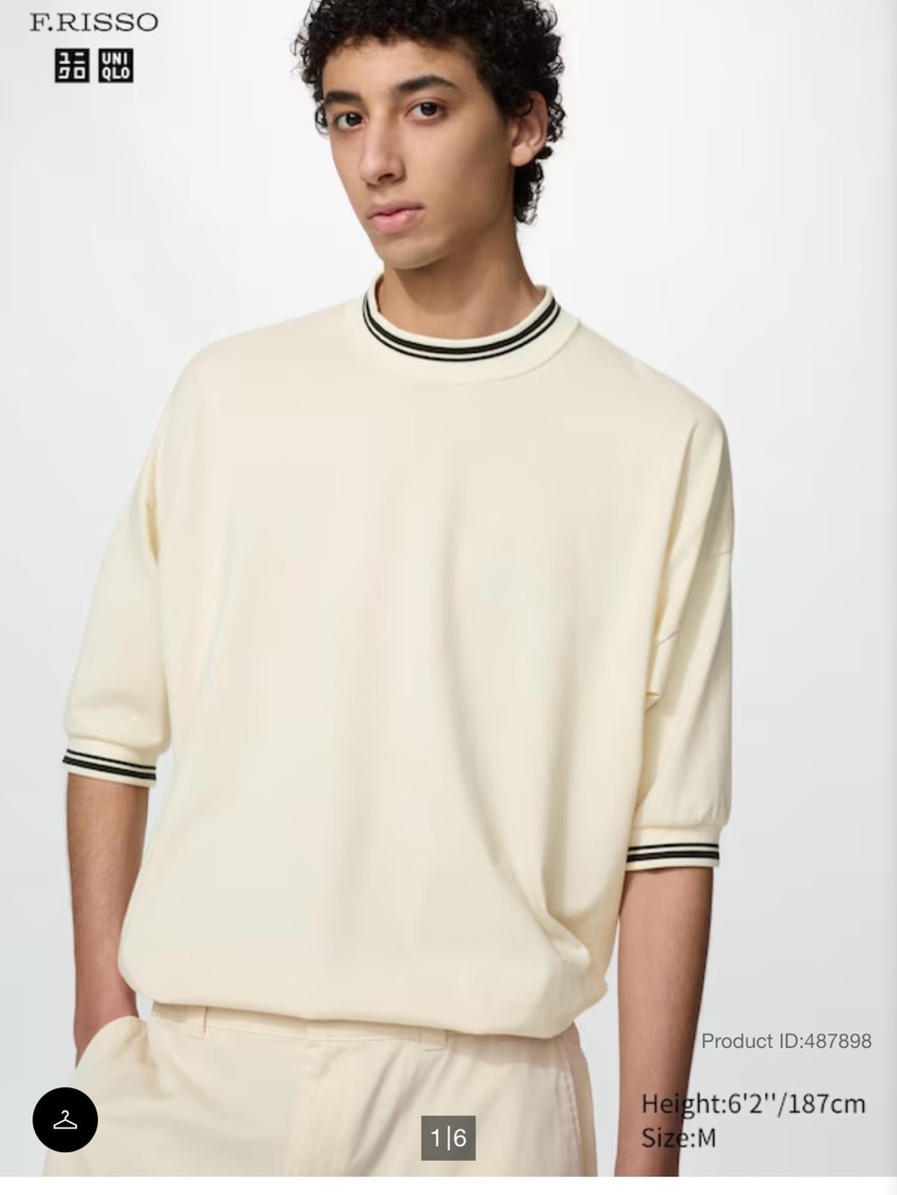 NWT UNIQLO x F. Frisso Unisex’s Supima Cotton Cream Oversized Tee